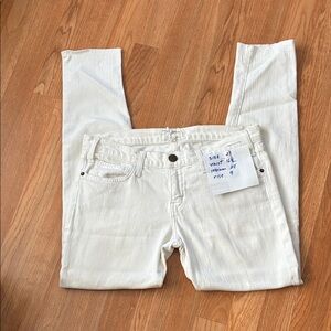 Current/Elliott Women's Cream Straight Leg Jeans